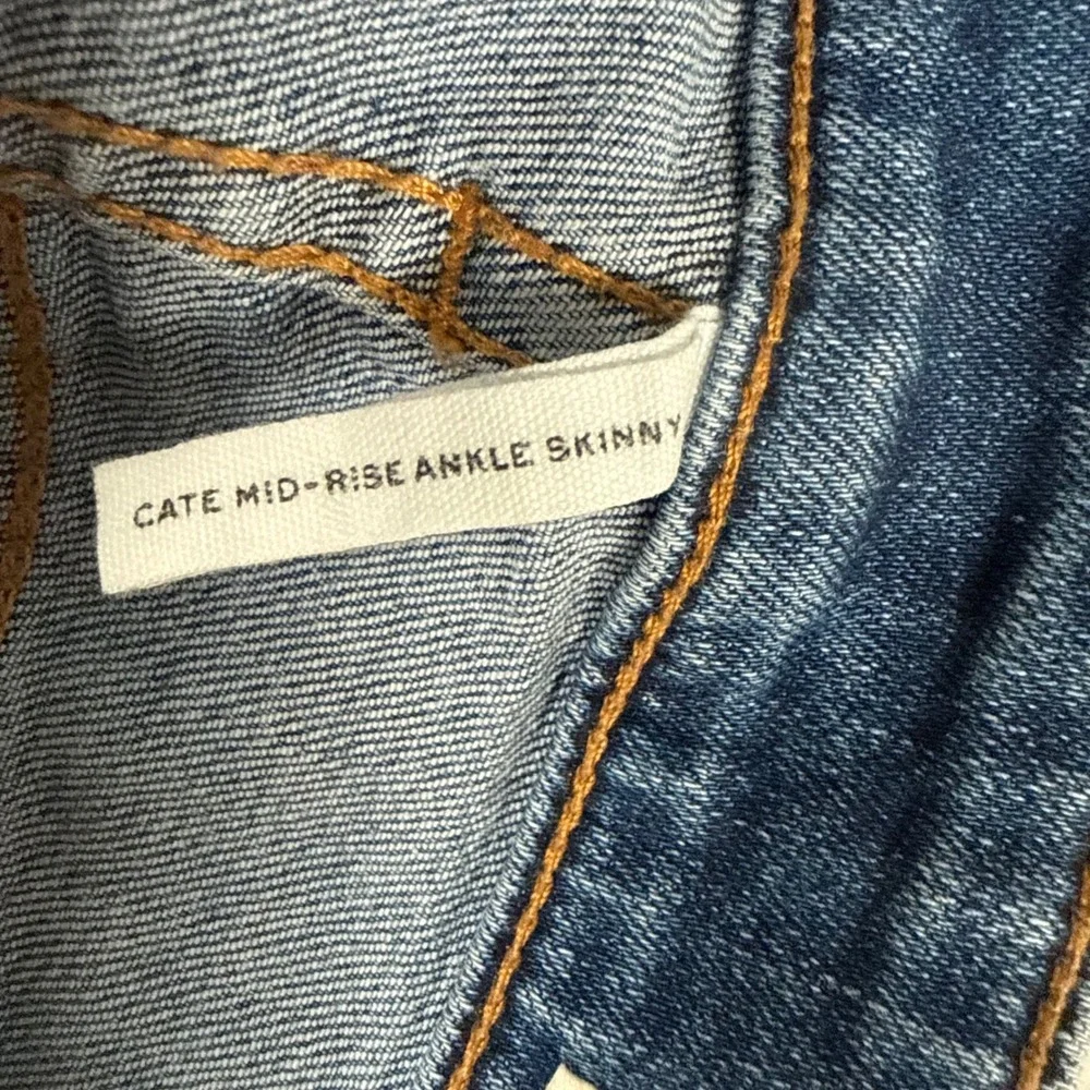 Rag & Bone Cate Mid-Rise Ankle Skinny Jeans Women 28 Blue Denim Raw Hem Designer